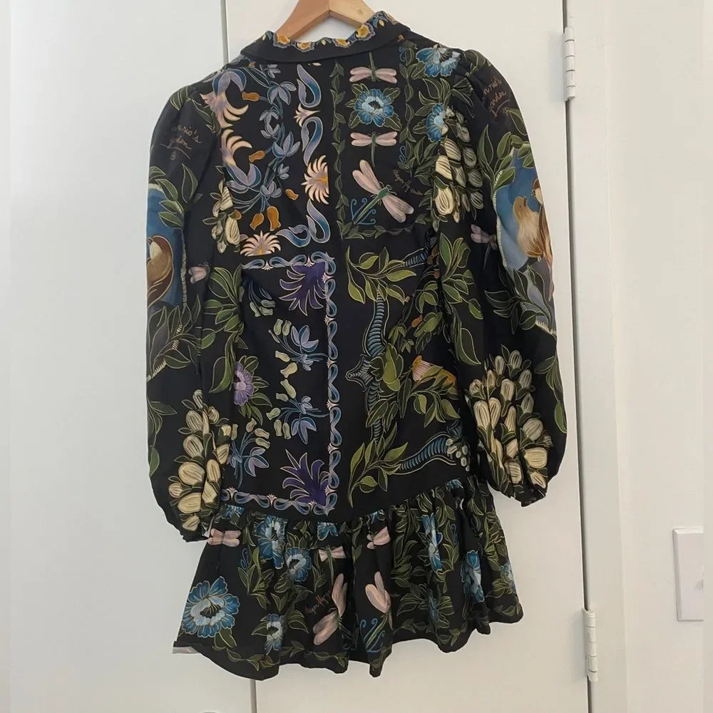 NWOT Farm Rio Winter Garden Mini Dress Winter Garden Cream Women XXS(MSRP$260) - Picture 9 of 14